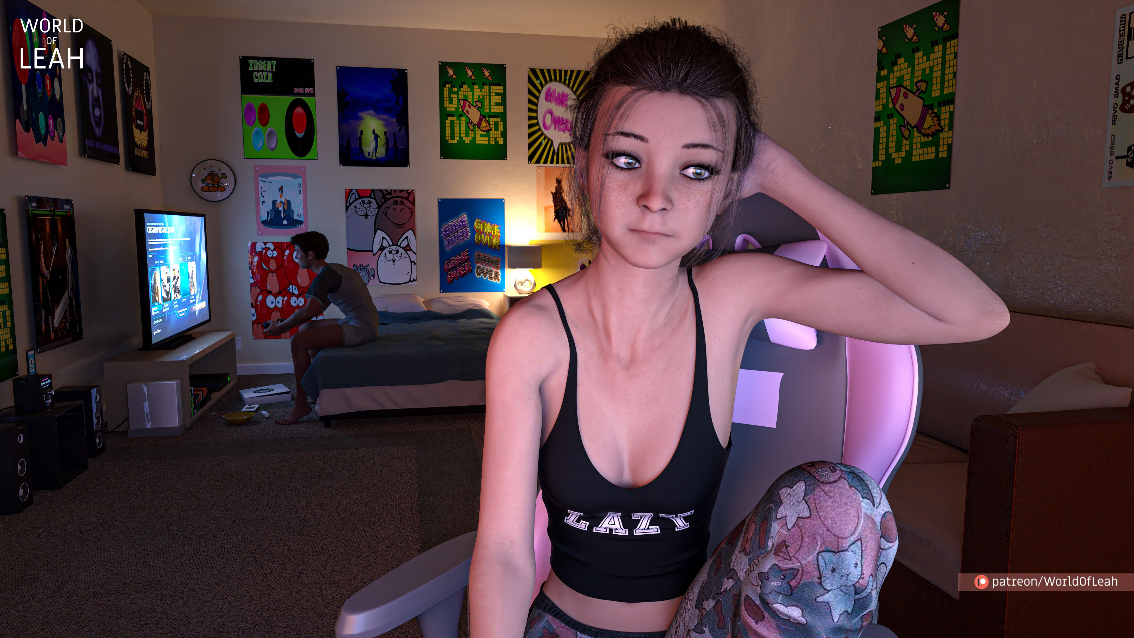 World Of Leah 4.2 . Big Dicks on Cam - Textless - [World Of Leah] – page 1