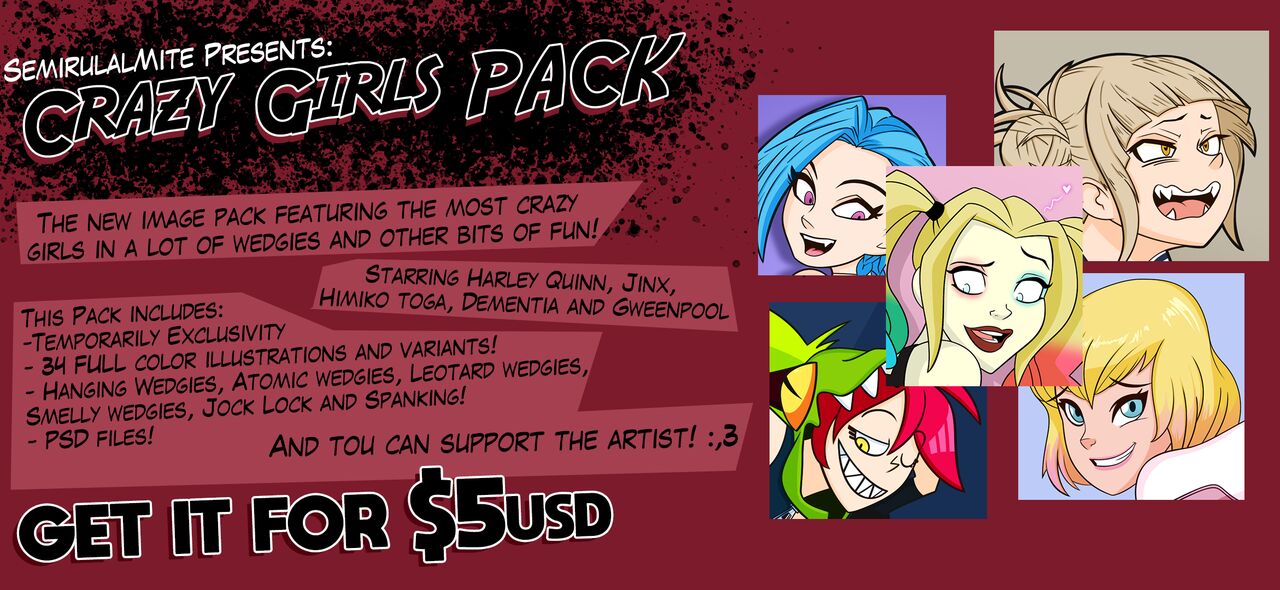VARIOUS CARTOON PORN PACK (SEMI DRAWS) CRAZY GIRLS PACK [Semidraws] – page 1