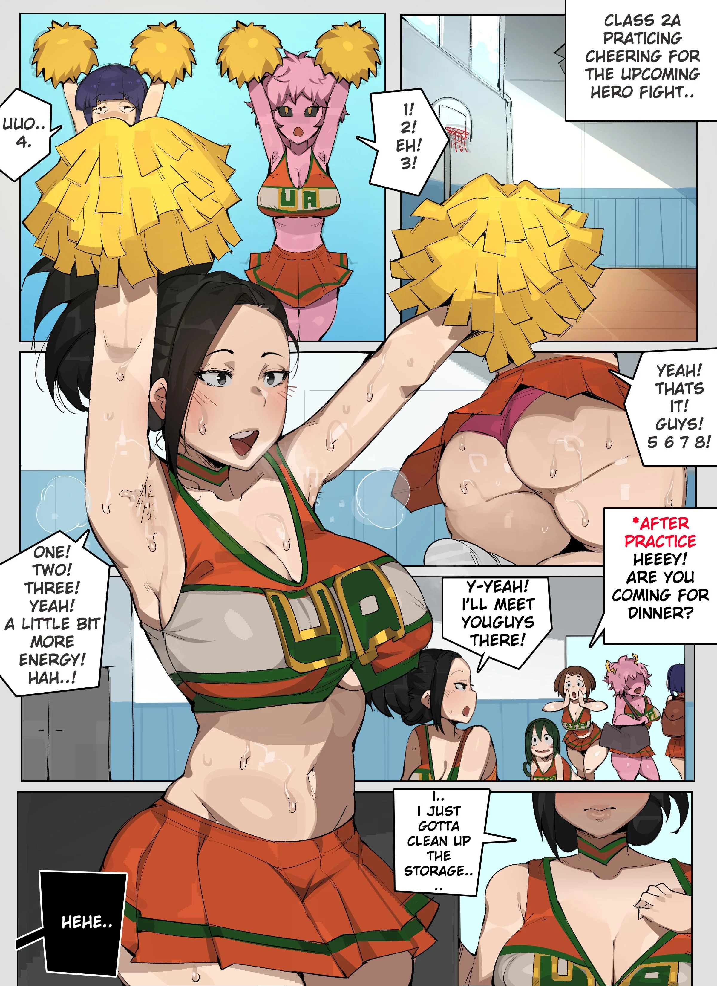 Momo always lets mineta get away with it (My Hero Academia) [Elijahzx] 3 . Secret Cheerleader Practice - Chapter 3 (My Hero Academia) [Elijahzx] – page 1