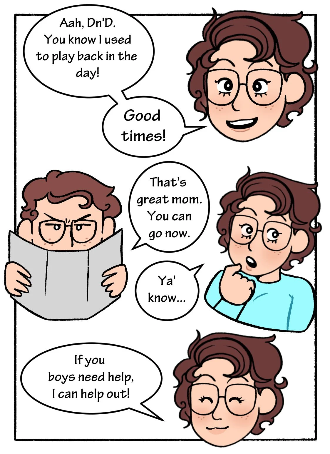 Mom! Don’t Interrupt Our DnD Campaign! [DeadEndDraws] 1 . Mom! Don't Interrupt Our DnD Campaign! - Chapter 1 [DeadEndDraws] – page 5