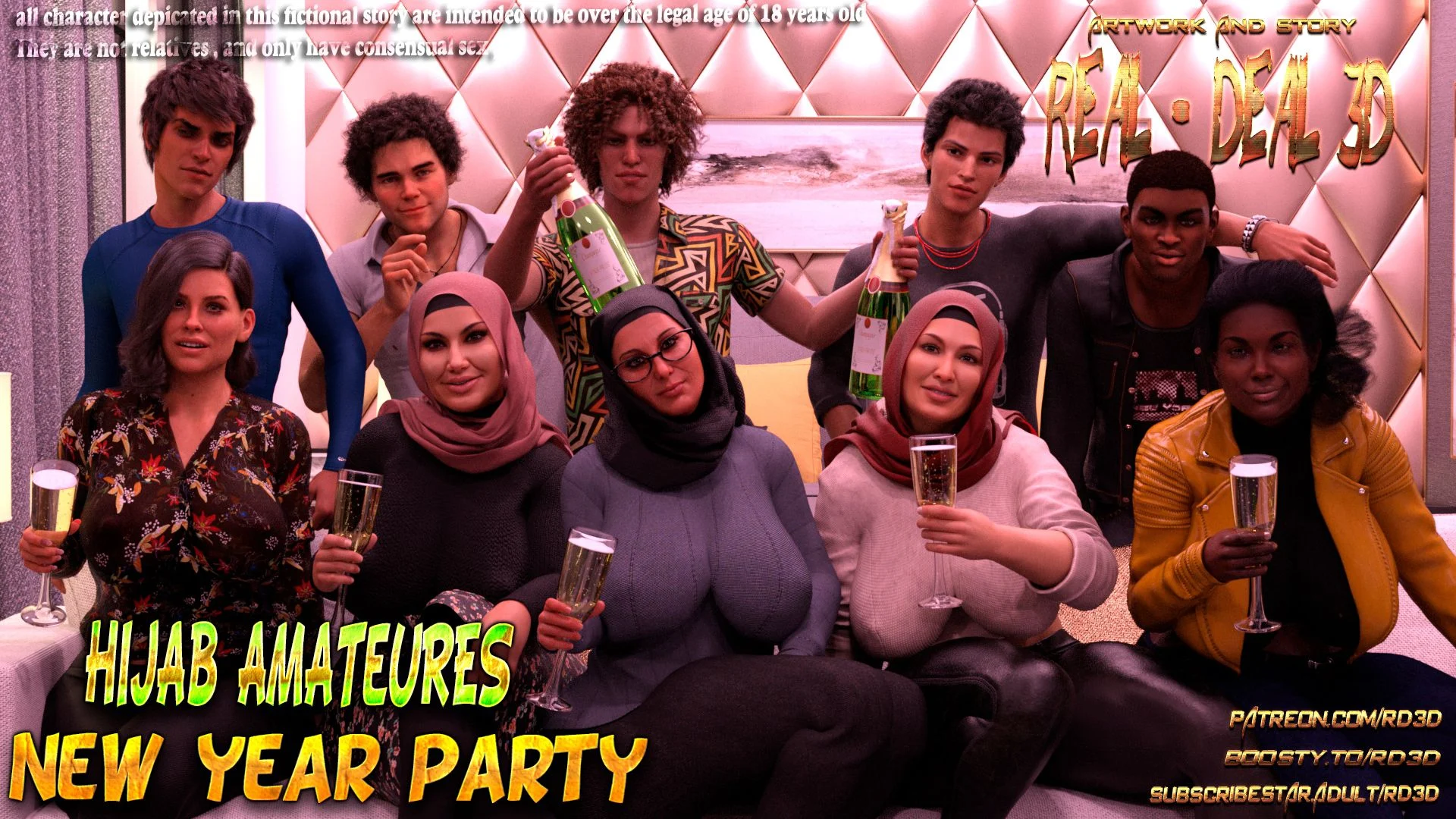 Lust Predators – Hijab Amatures [Real-Deal 3D] 0.3 . Hijab Amatures - New Year Party - [Real-Deal 3D] – page 1