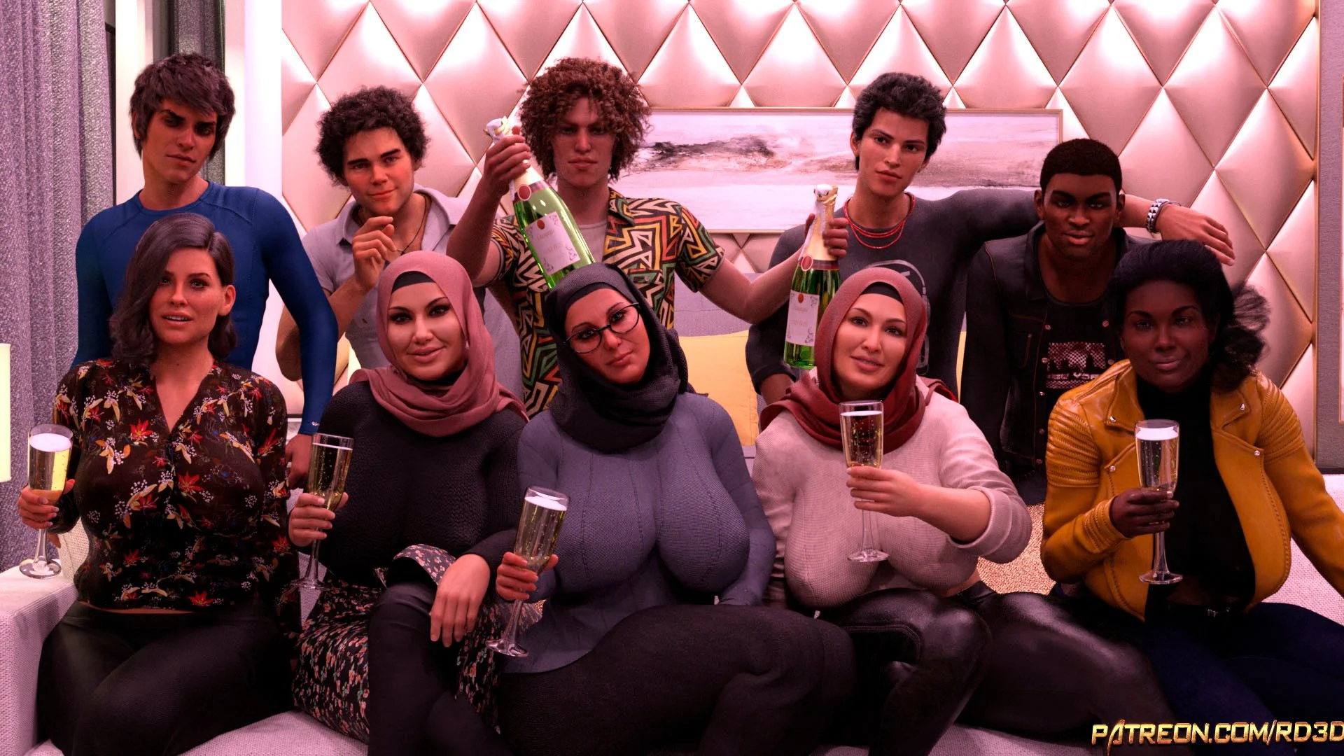 Lust Predators – Hijab Amatures [Real-Deal 3D] 0.3 . Hijab Amatures - New Year Party - [Real-Deal 3D] – page 2