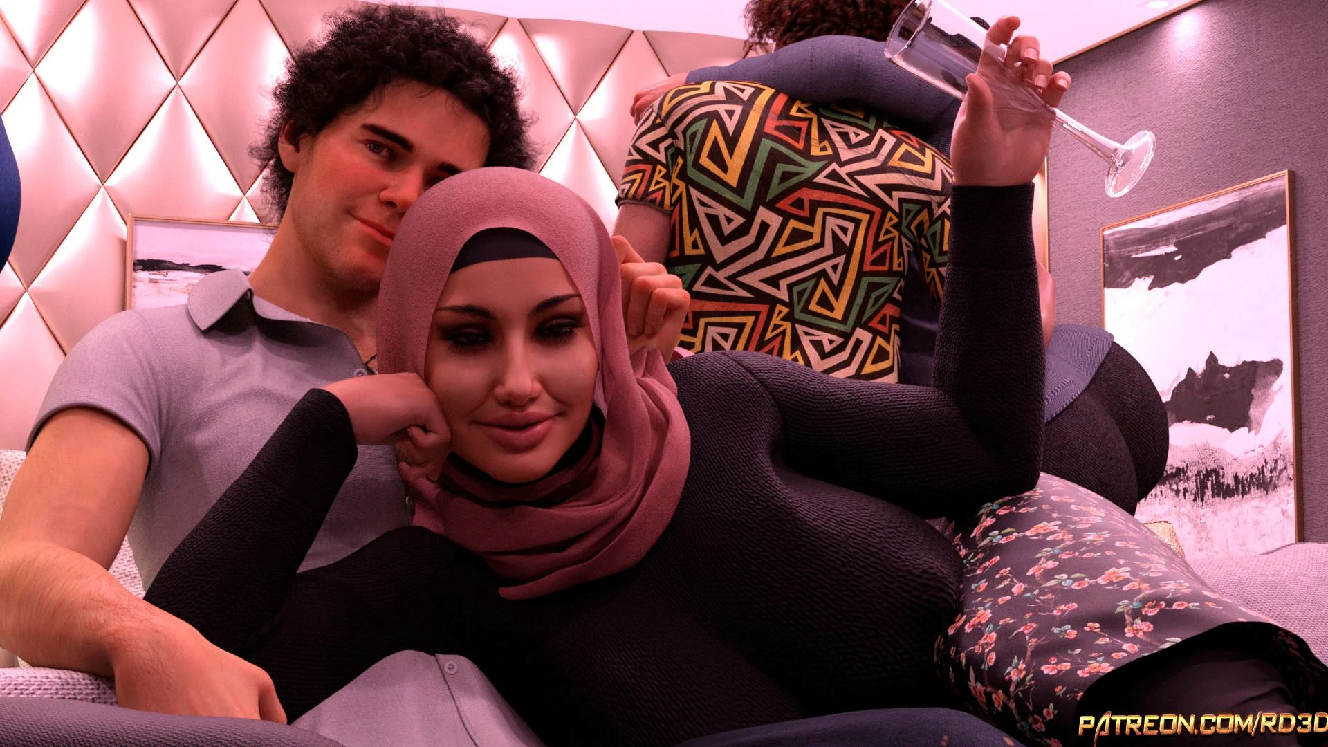 Lust Predators – Hijab Amatures [Real-Deal 3D] 0.3 . Hijab Amatures - New Year Party - [Real-Deal 3D] – page 7