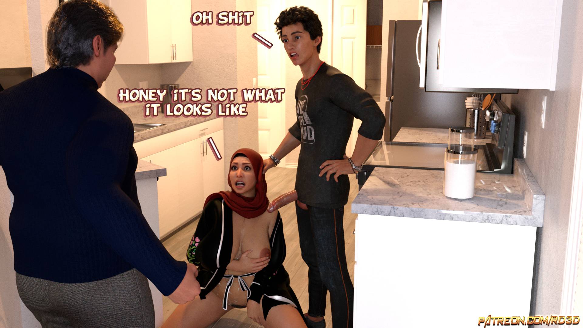Lust Predators – Hijab Amatures [Real-Deal 3D] 1.5 . Lust Predators - Alternative - Chapter 1.5 - Caught in the act! [Real-Deal 3D] – page 2