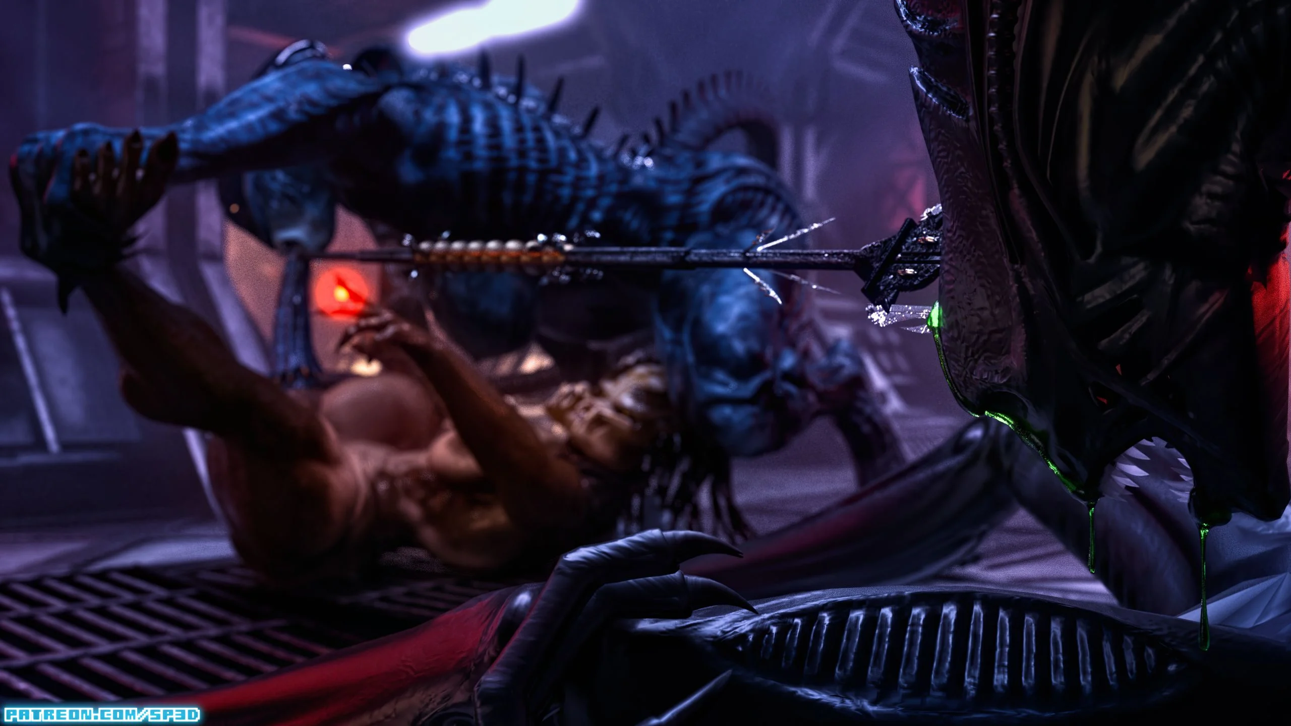 Mini-Comics [SquarePeg3D] Futa Alien vs Predator - [SquarePeg3D] – page 1