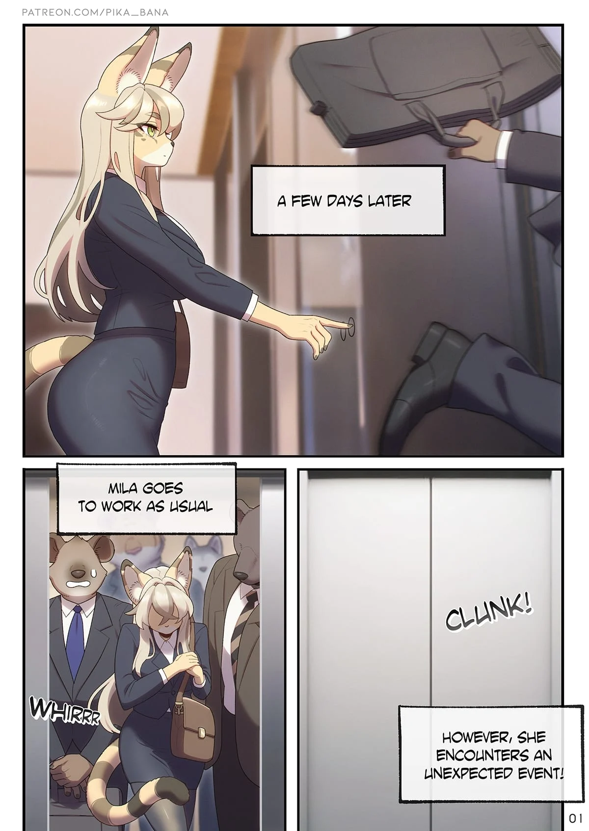 The Sexretary’s Work [Strong Bana] 2 . The Sexret Elevator - Chapter 2 [Strong Bana] – page 1