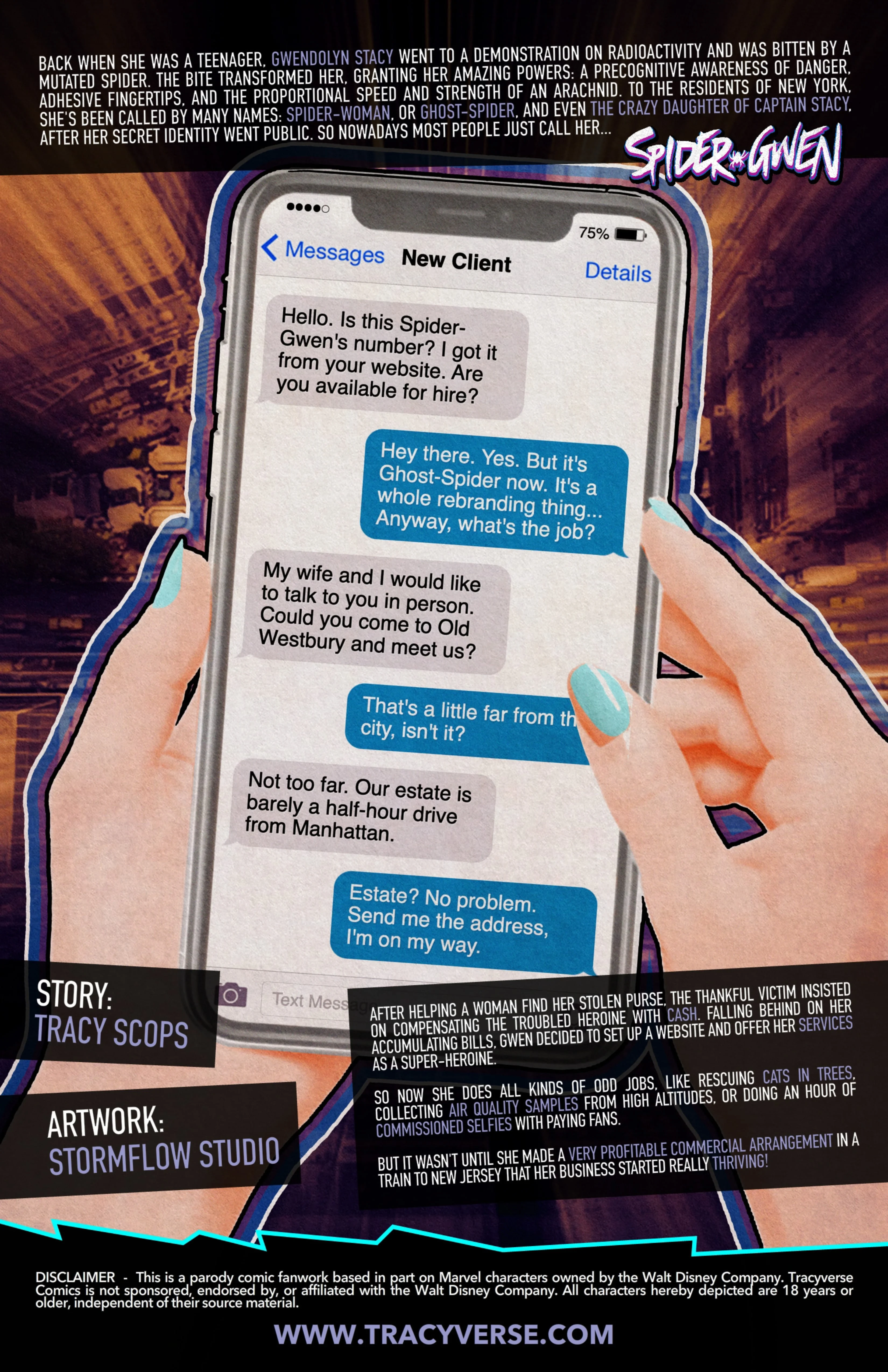 Spider-Gwen: Queen of F-Train (Spider-Man) [Tracy Scops] 2 . Spider-Gwen: Adventures In Super-Whoreing - Chapter 2 (Spider-Man) [Tracy Scops] – page 2