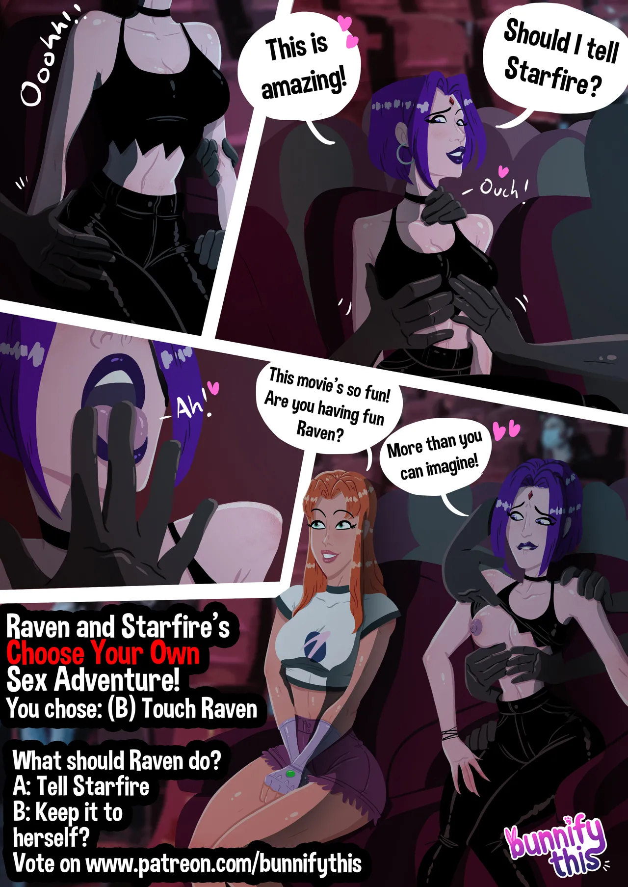 Raven and Starfire's Night Out CYOA Comic (Teen Titans) [Bunnify This] Chapter 1 – page 3