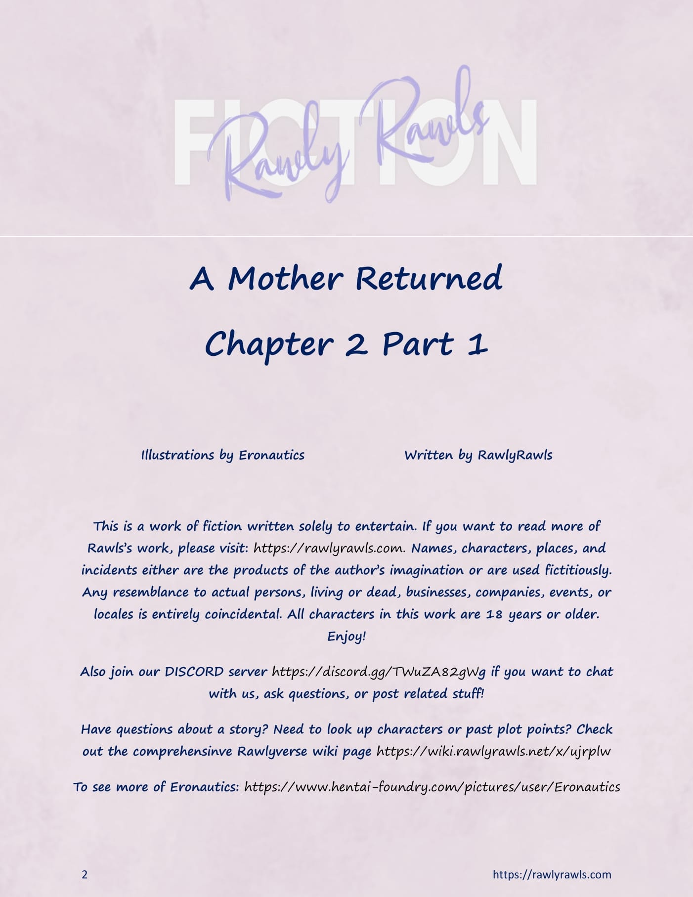 A Mother Returned [Eronautics , RawlyRawls] 2.1 . A Mother Returned - Chapter 2 - Part 1 [Eronautics , RawlyRawls] – page 2