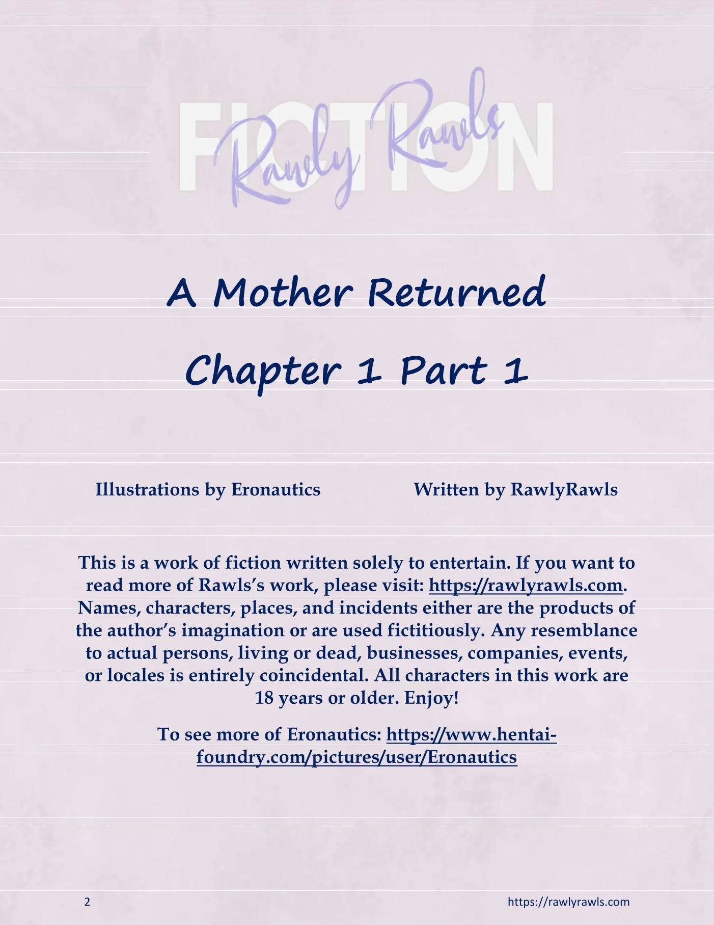 A Mother Returned [Eronautics , RawlyRawls] 1.1 . A Mother Returned - Chapter 1 - Part 1 [Eronautics , Rawly Rawls] – page 2