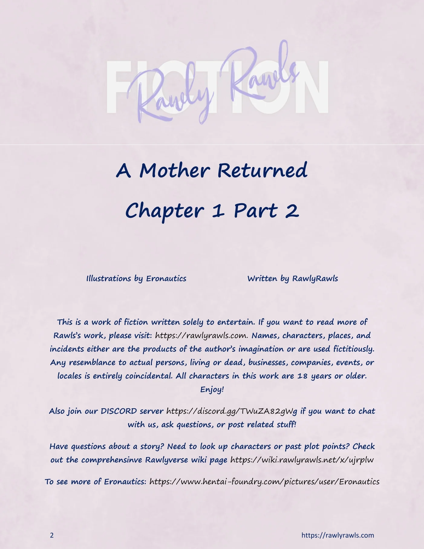 A Mother Returned [Eronautics , RawlyRawls] 1.2 . A Mother Returned - Chapter 1 - Part 2 [Eronautics , Rawly Rawls] – page 2