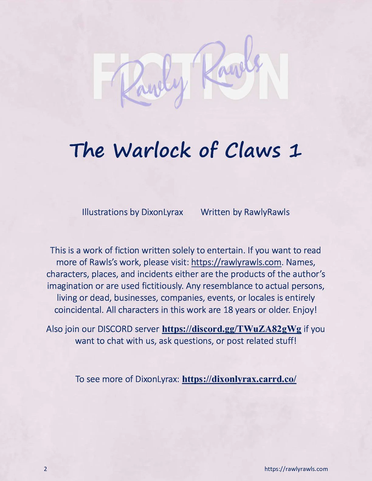 The Warlock Of Claws [DixonLyrax , RawlyRawls] 1 . The Warlock Of Claws - Chapter 1 [DixonLyrax , RawlyRawls] – page 2