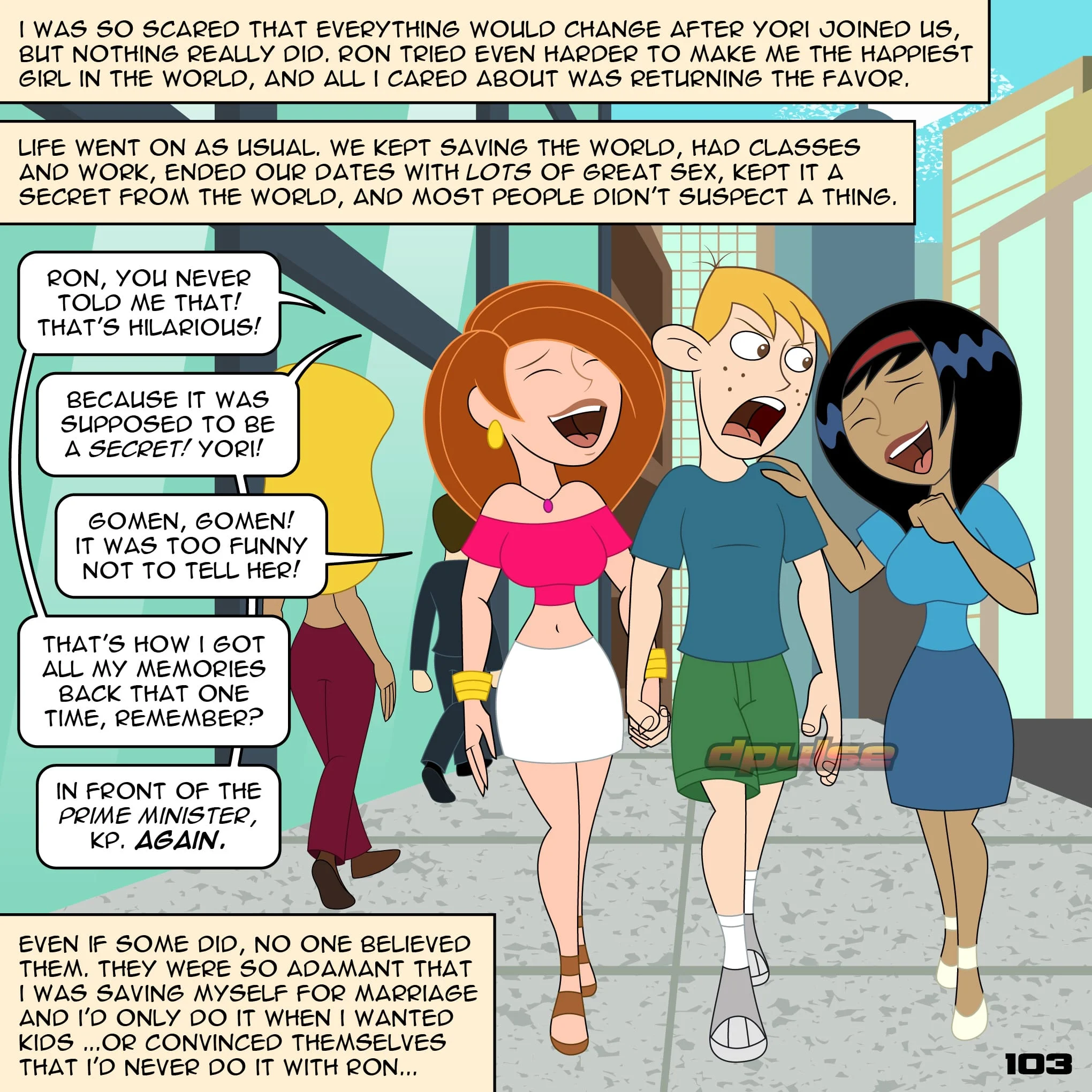 Road to Threesome (Kim Possible) [DeathPulse] 1 . Road to Threesome - Chapter 1 (Kim Possible) [DeathPulse] – page 104