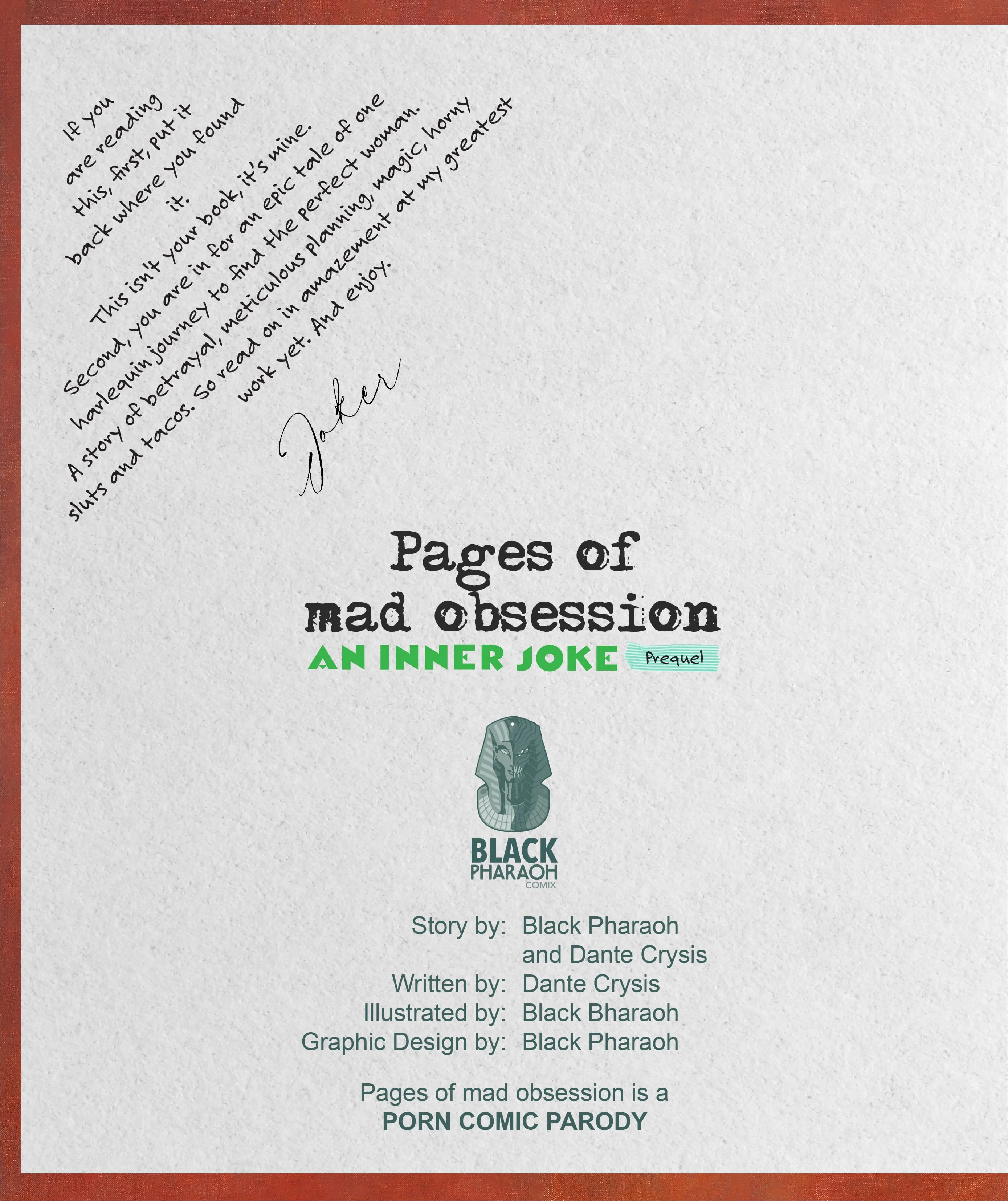 Pages of Mad Obsession [The Black Pharaoh] 1 . Pages of Mad Obsession - Chapter 1 [The Black Pharaoh] – page 2