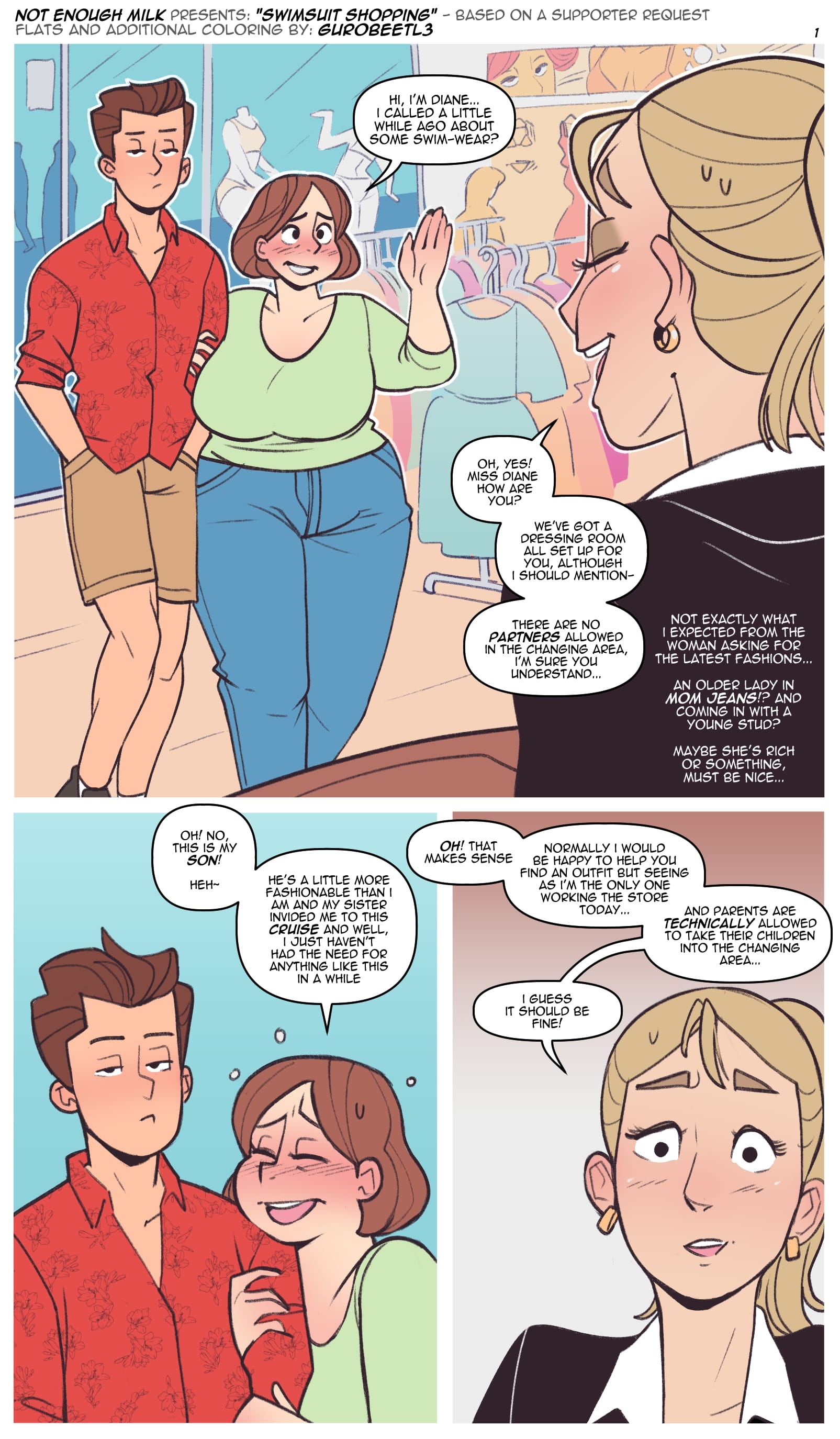Swimsuit Shopping [NotEnoughMilk] 1 . Swimsuit Shopping - Chapter 1 [NotEnoughMilk] – page 1