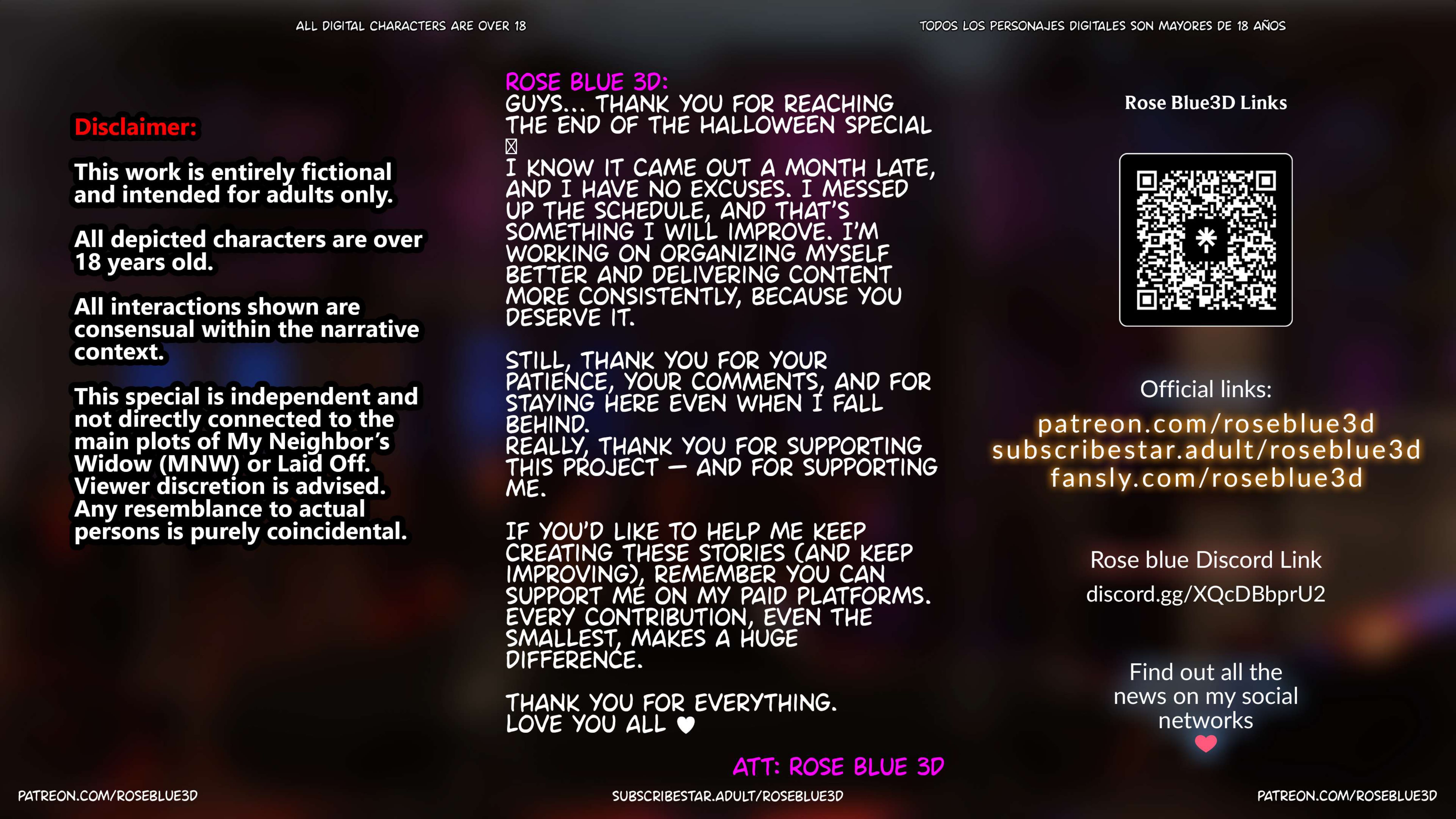 My Neighbor's Widow [Rose Blue 3D] 47.5 . My Neighbor's Widow - Halloween Special - Chapter 47.5 [Rose Blue 3D] – page 86