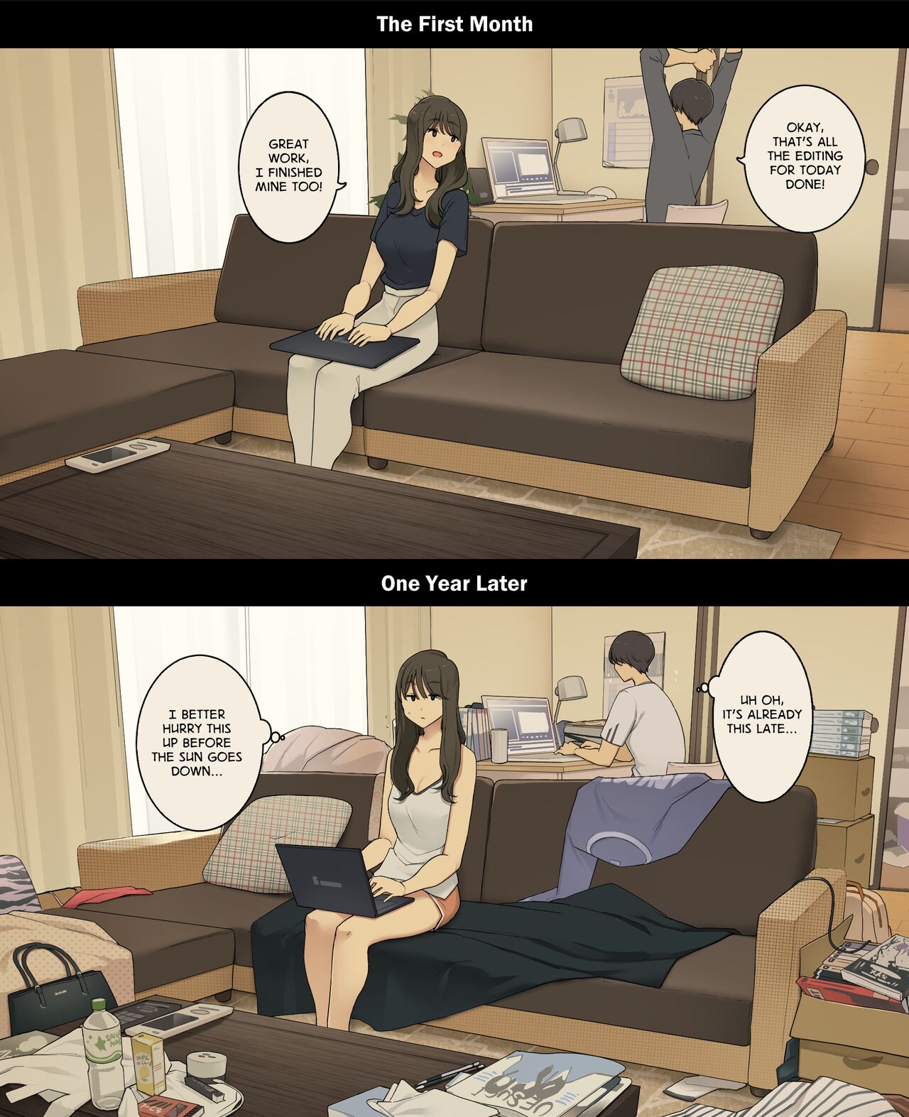 A Day in the Life of a Couple: Their First Month Living Together vs. One Year Later Chapter 1 – page 11