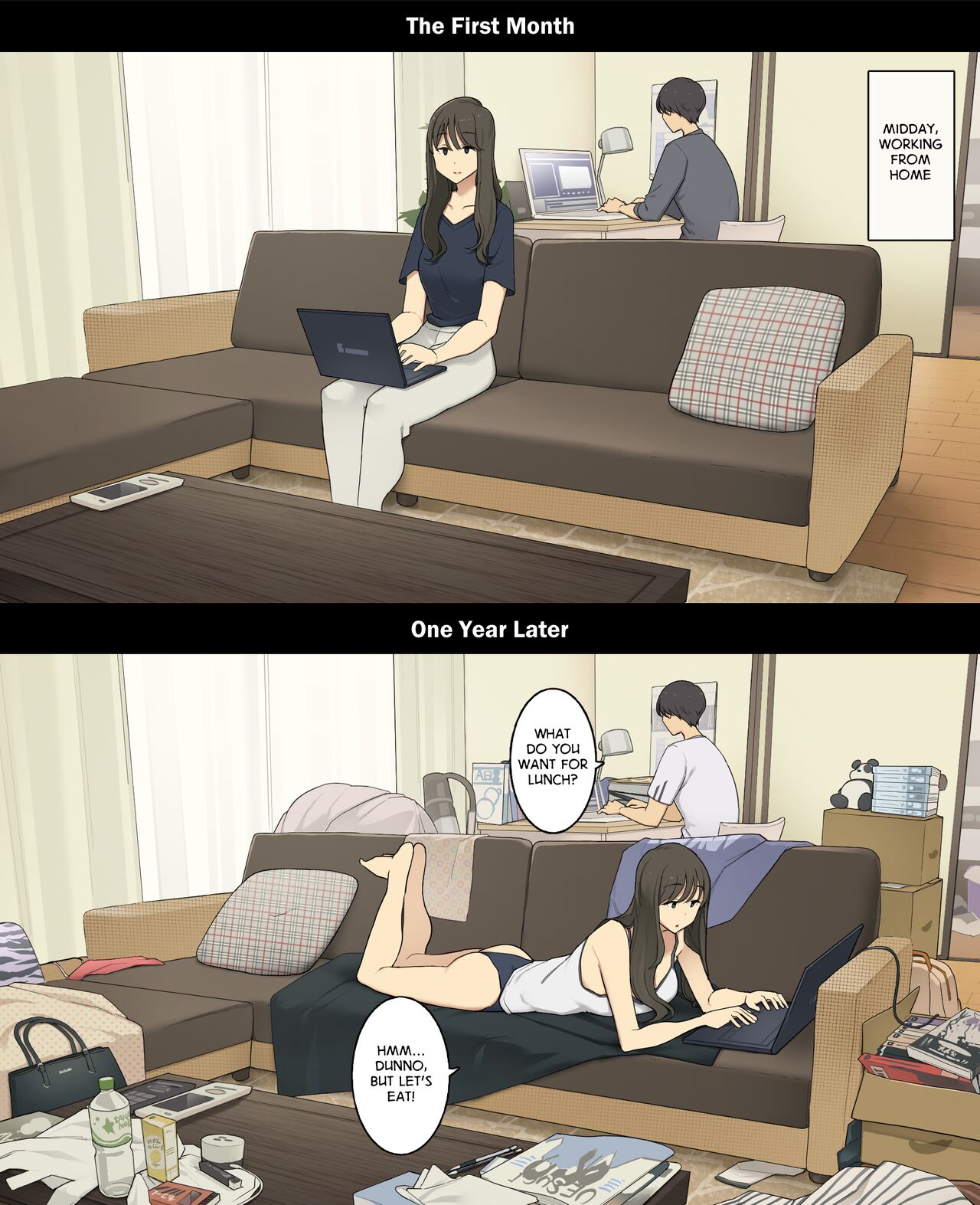 A Day in the Life of a Couple: Their First Month Living Together vs. One Year Later Chapter 1 – page 6