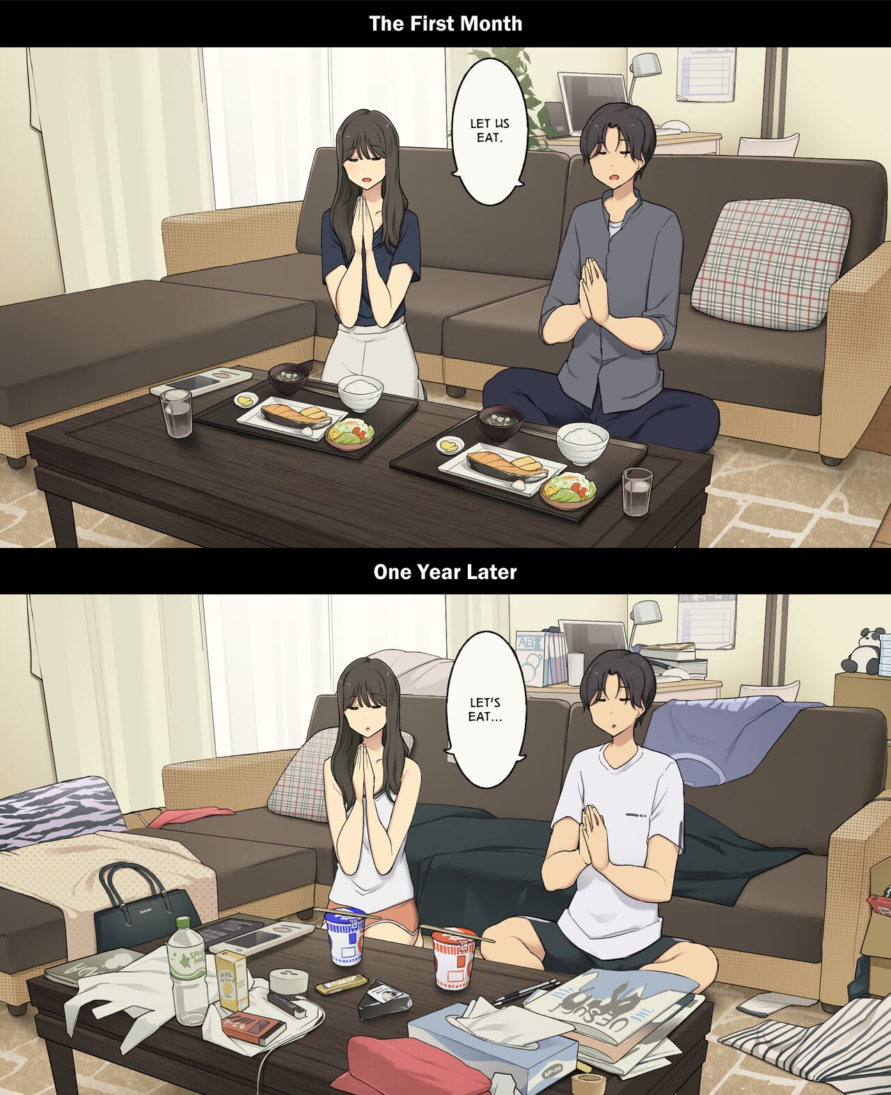 A Day in the Life of a Couple: Their First Month Living Together vs. One Year Later Chapter 1 – page 7