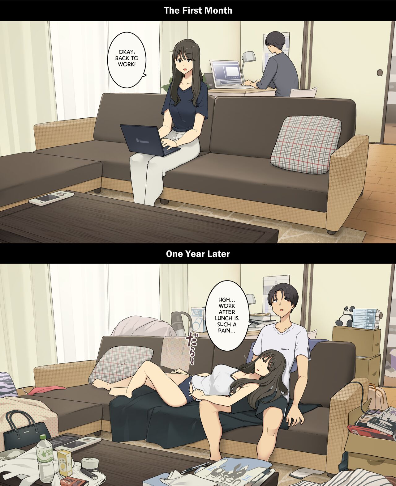 A Day in the Life of a Couple: Their First Month Living Together vs. One Year Later Chapter 1 – page 8
