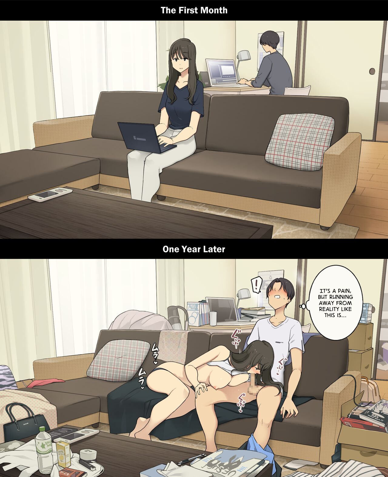 A Day in the Life of a Couple: Their First Month Living Together vs. One Year Later Chapter 1 – page 9