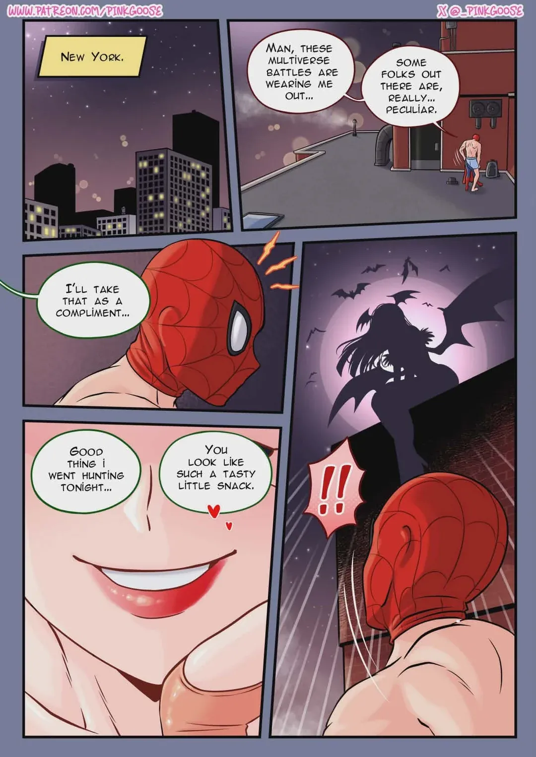 Morrigan x Spidey (Marvel vs Capcom) [PinkGoose] Chapter 1 – page 2