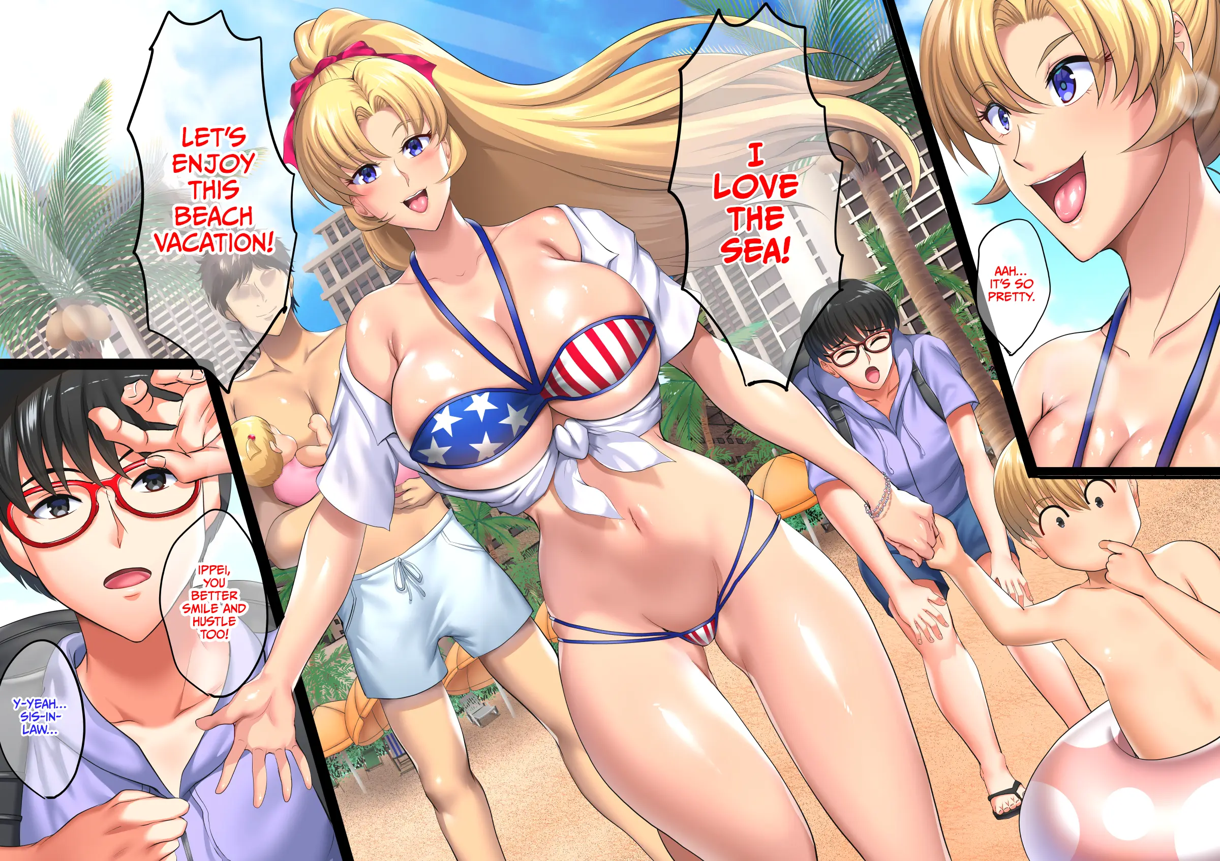 InCha Otouto ga Nangoku Beach de Kinpatsu Bakunyuu Oyako o Matomete Netotte Haramaseru Hanashi Chapter 1 – page 3
