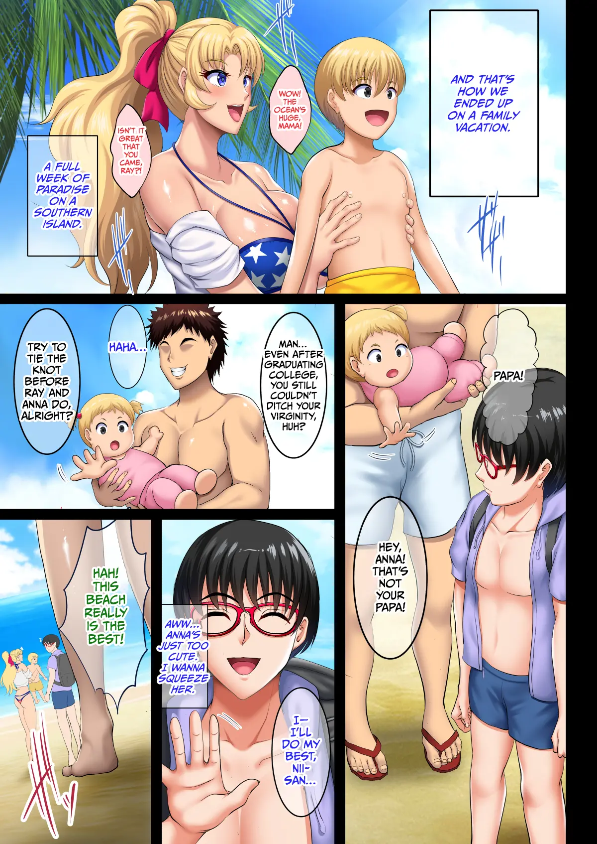 InCha Otouto ga Nangoku Beach de Kinpatsu Bakunyuu Oyako o Matomete Netotte Haramaseru Hanashi Chapter 1 – page 21