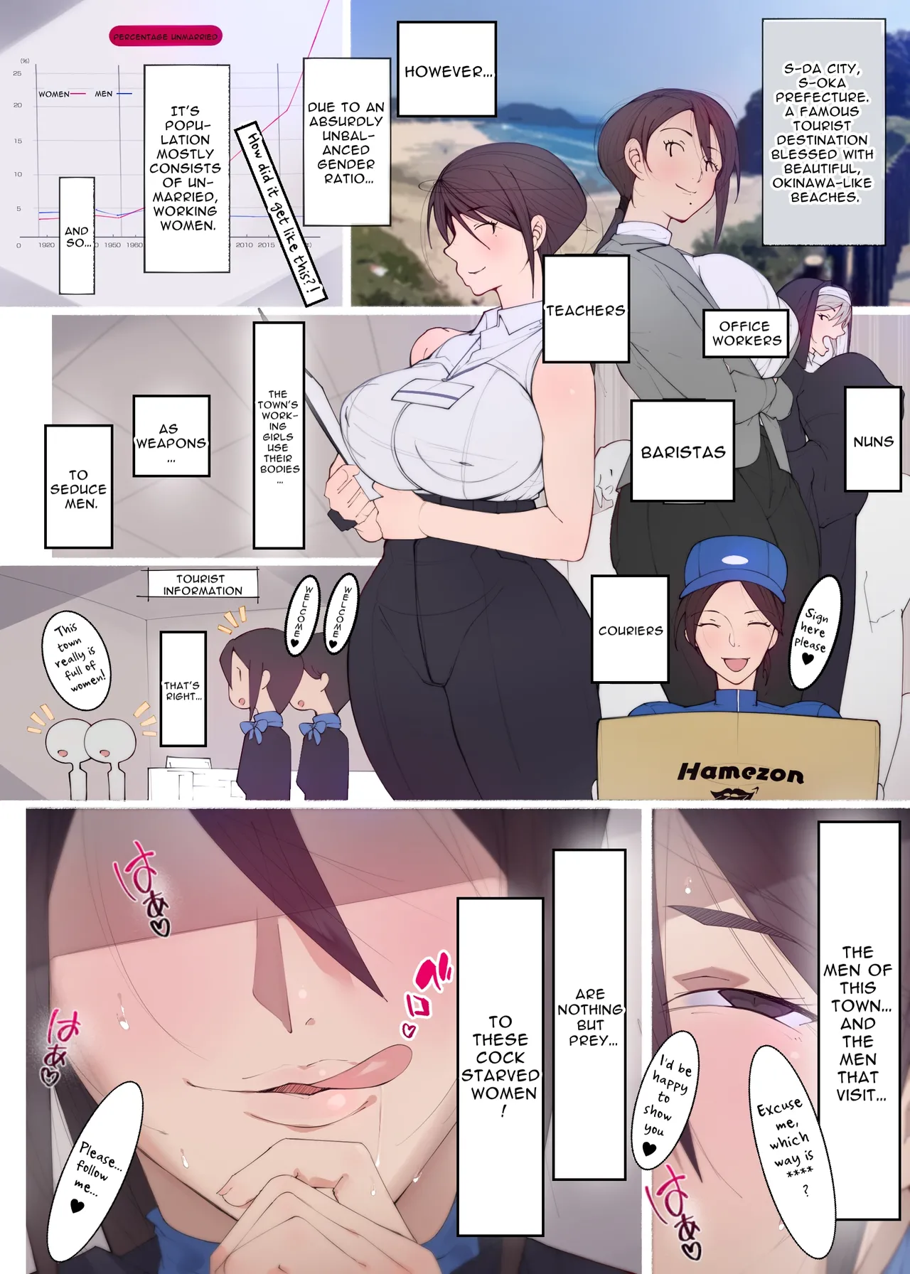 Something's wrong with the women in this town ~sex hungry ladies ready to pounce~ Working Girls #2 [Agobitch] Chapter 1 – page 7