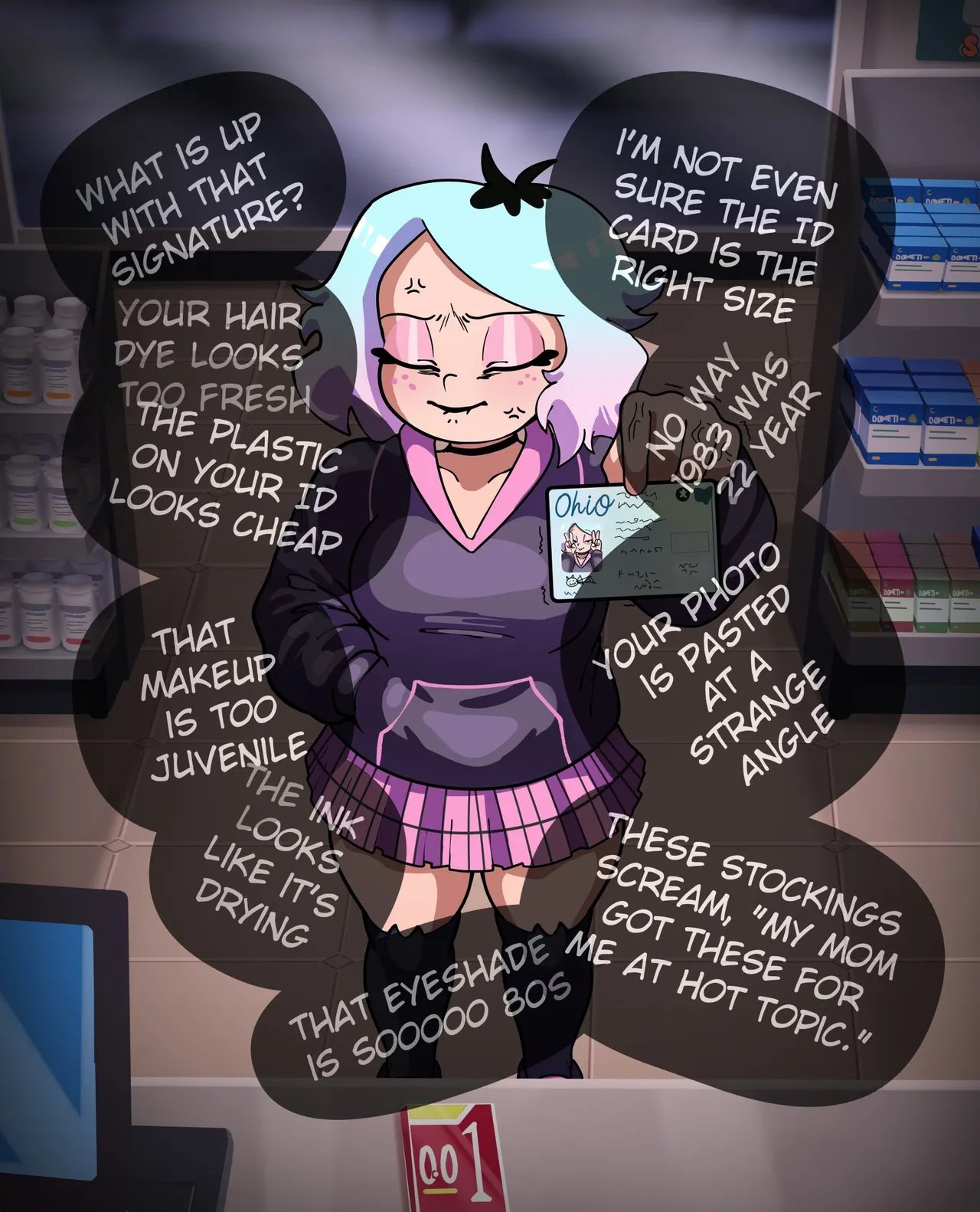 Emberlynn Pinkle tries to buy some condoms comic porn Emberlynn Pinkle tries to buy some condoms Chapter 1 – page 4