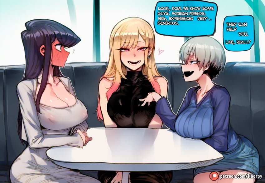 Komi X Marin X Uzaki Blacked porn comic Komi X Marin X Uzaki Blacked Chapter 1 – page 4