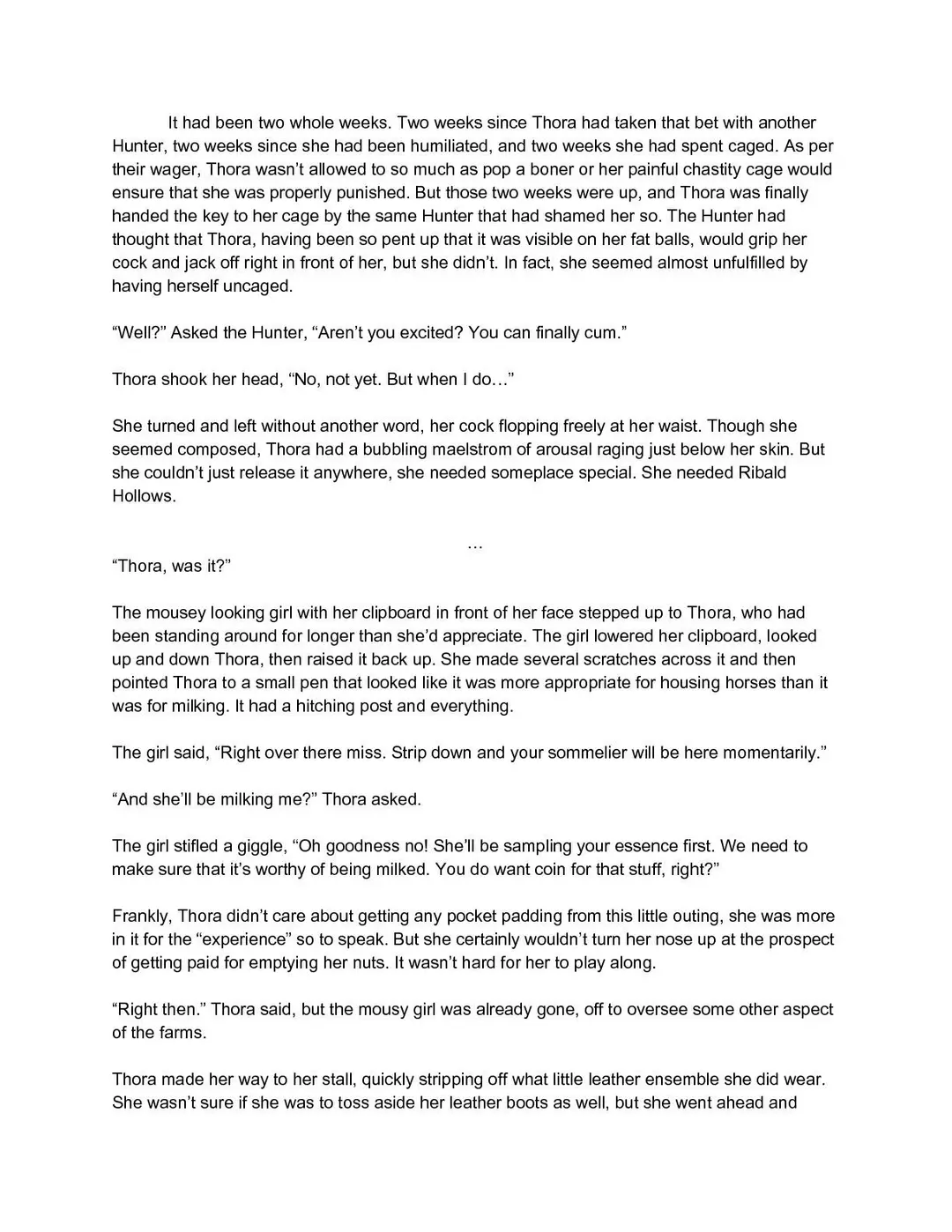 Thora At The Farm Chapter 1 Text Only – page 1