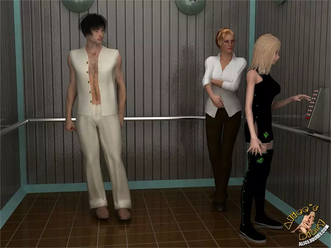 Alice’s Diary Chapter 17 Wild threesome action in the elevator – page 2