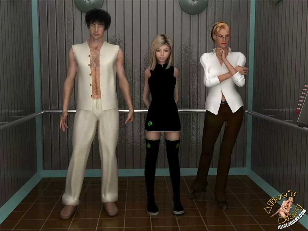 Alice’s Diary Chapter 17 Wild threesome action in the elevator – page 3