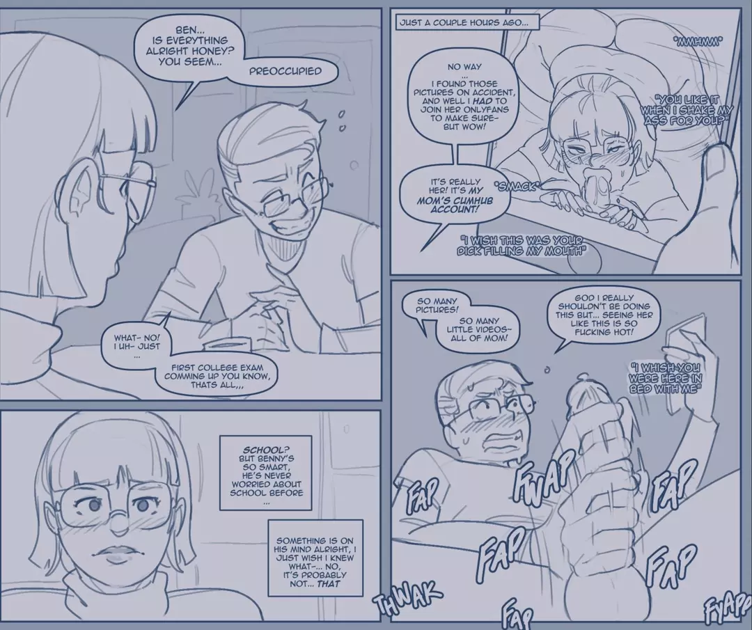 Son Finds Mom Online Audio Porn Comic Son Finds Mom Online - Chapter 1 – page 2