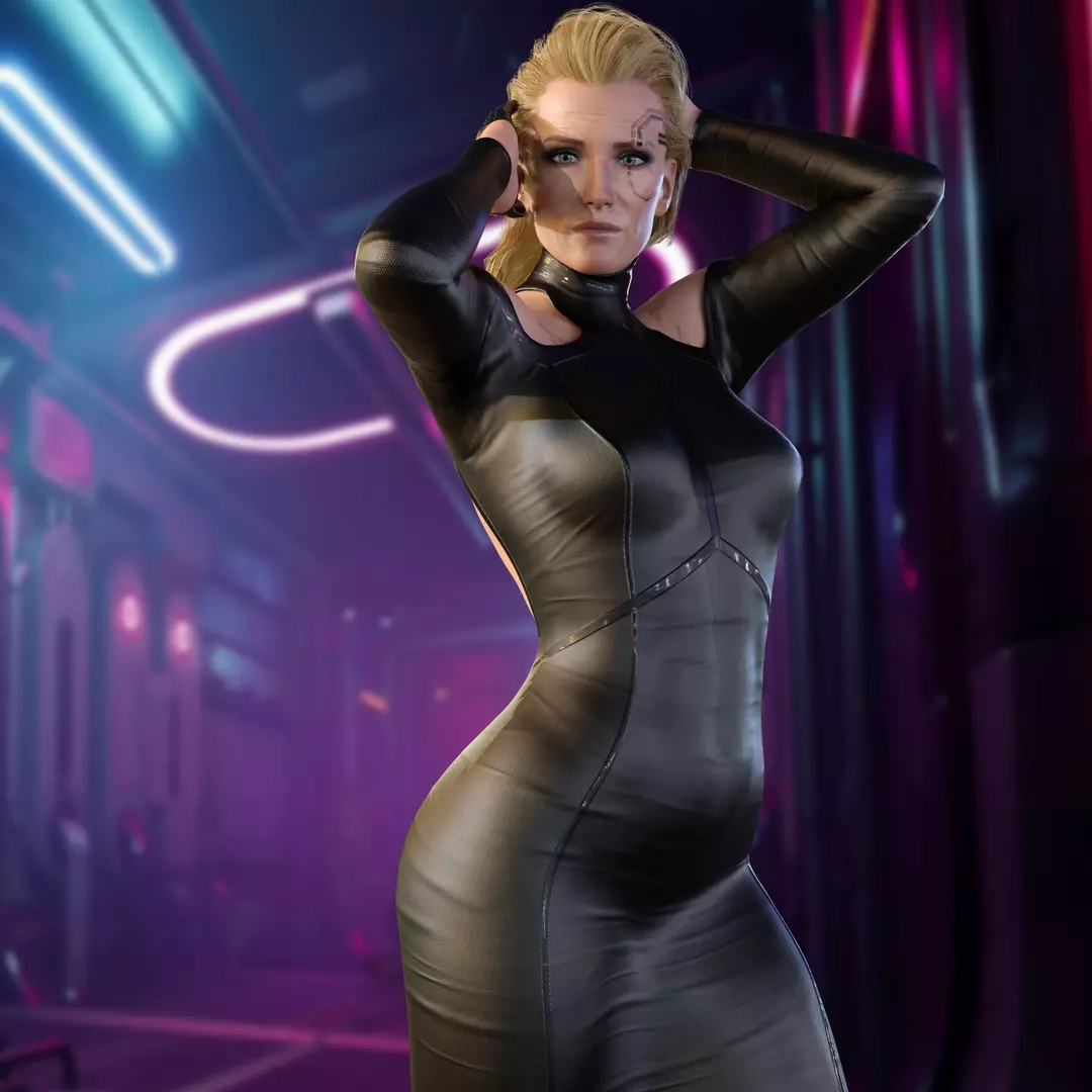 Blacked and Futa Sets Meredith Stout - (Cyberpunk 2077) – page 1