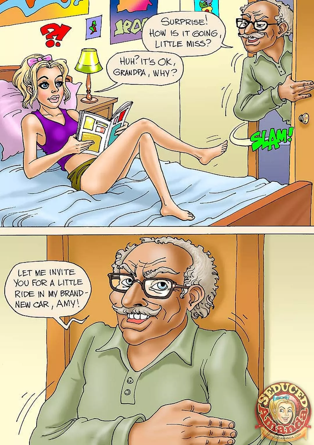 Seduced Amanda Grandpa and His New Ride – page 1