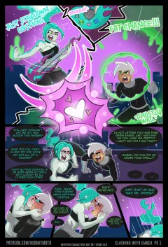 Clashing with Ember McLaine (Danny Phantom) [Hermit Moth] porn comic cover