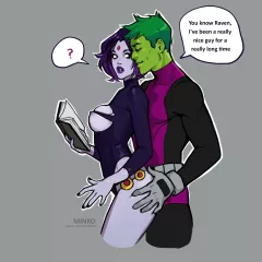 Raven and Beast Boy (Teen Titans) [Olena Minko] porn comic cover