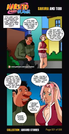 Sakura and Tobi (Naruto) [Super Melons] porn comic cover