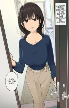 A Woman Whose Greetings to the Delivery Man Gradually Get Sloppier (+ Other Side) porn comic cover