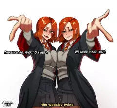 The Weasley Twins!! Harry Potter porn comic cover