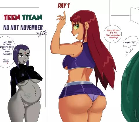 No Nut November (Teen Titans) [VN Simp] porn comic cover