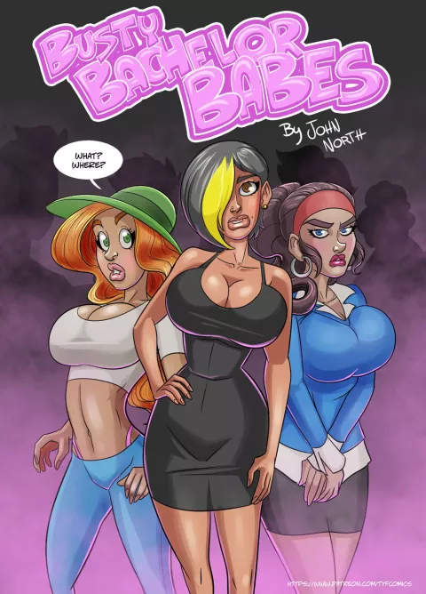 Busty Bachelor Babes [John North] porn comic cover