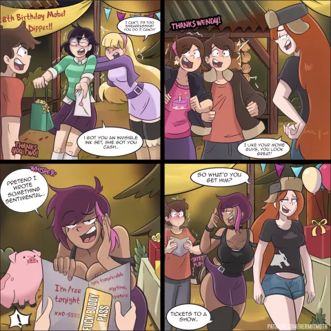 Dipper gets a slice of goth cake (Gravity Falls) [Hermit Moth] porn comic cover