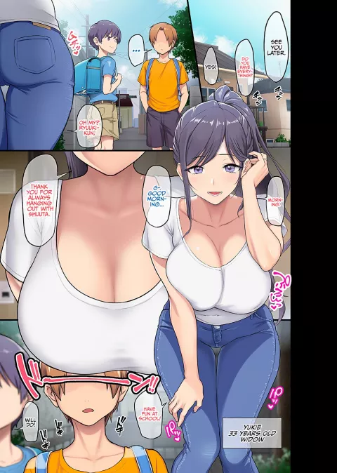 Giant Boobs Widow And Her Son’s Very Very Bad Friend [Ohkami Ryosuke, Meme50] porn comic cover
