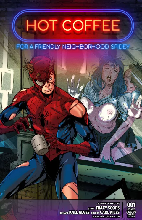 Hot Coffee (Spider-Man) [Tracy Scops] porn comic cover
