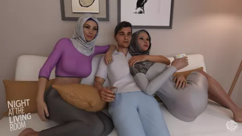 Night At The Living Room [Crispy Cheese] porn comic cover