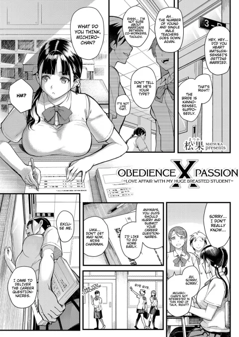 Obedience X Passion – Love Affair With My Huge Breasted Student [Matsuka] porn comic cover
