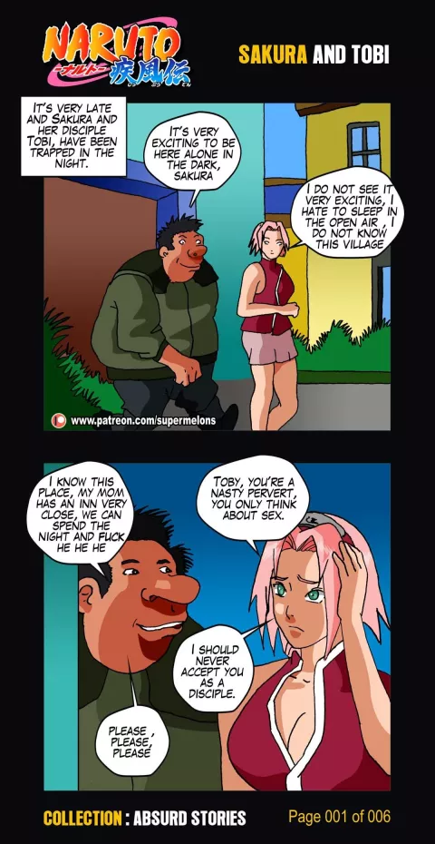 Sakura and Tobi (Naruto) [Super Melons] porn comic cover